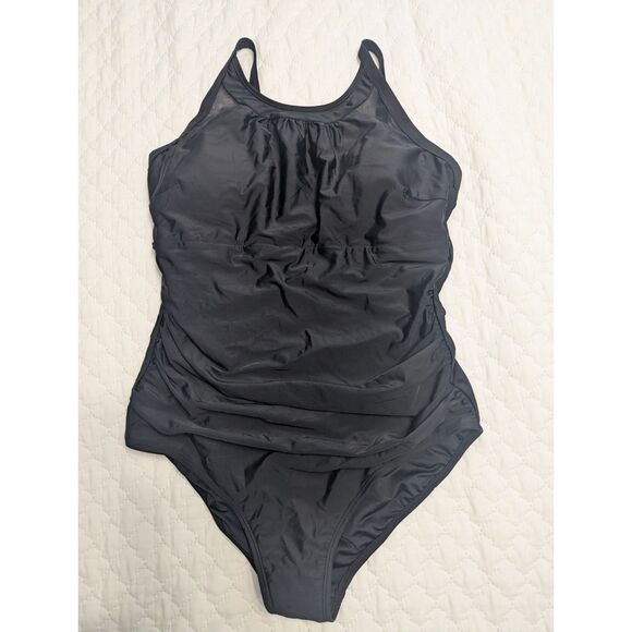 🖤 Smismivo Black High Neck One Piece Swimsuit – Size L – NWT - Picture 3 of 7